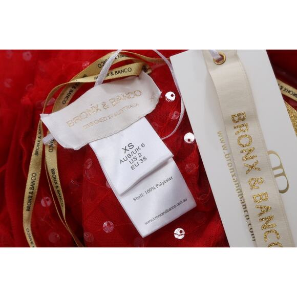 BRONX & BANCO Red Lace Maxi Dress Sleeveless Gown Size 2 Formal Evening - Picture 16 of 16